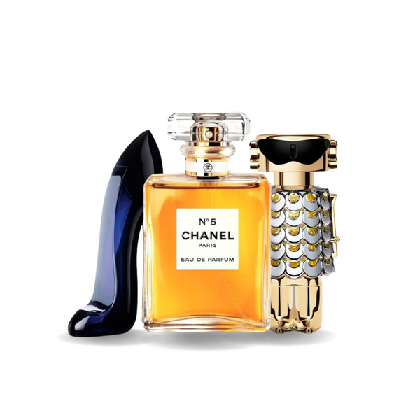 Combo 3 Parfums - Good Girl Carolina HerreraL, Nº5 Chanel et Fame Paco Rabanne
